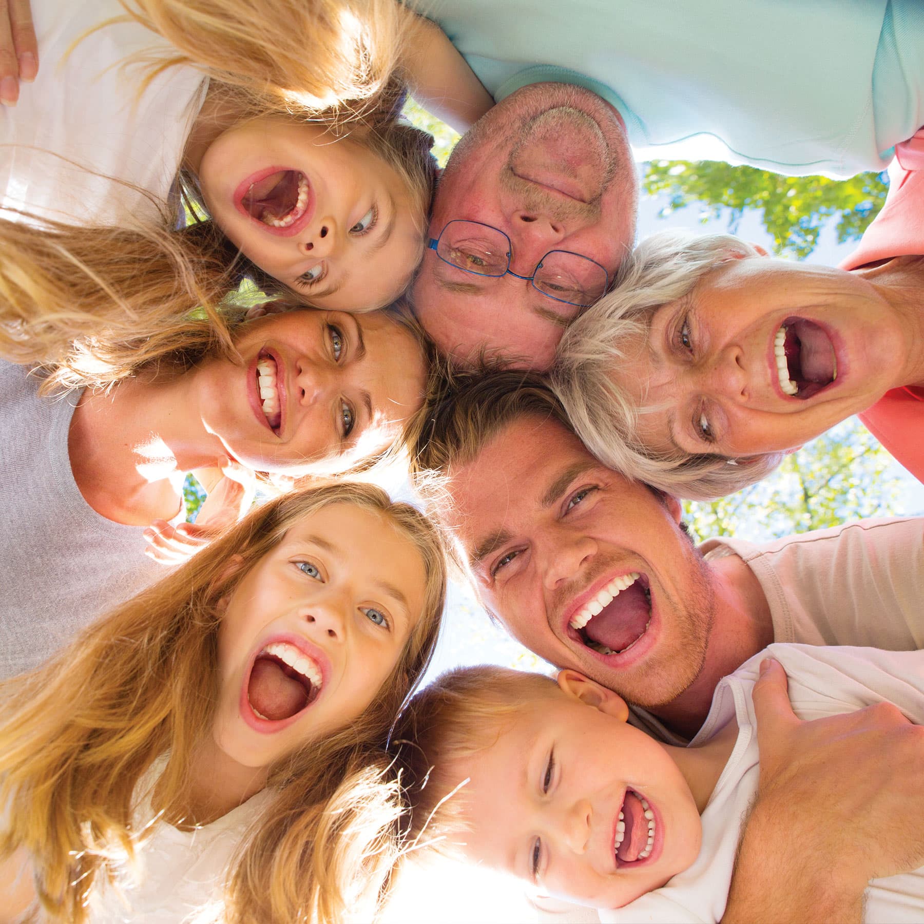 Family sitting together and connecting